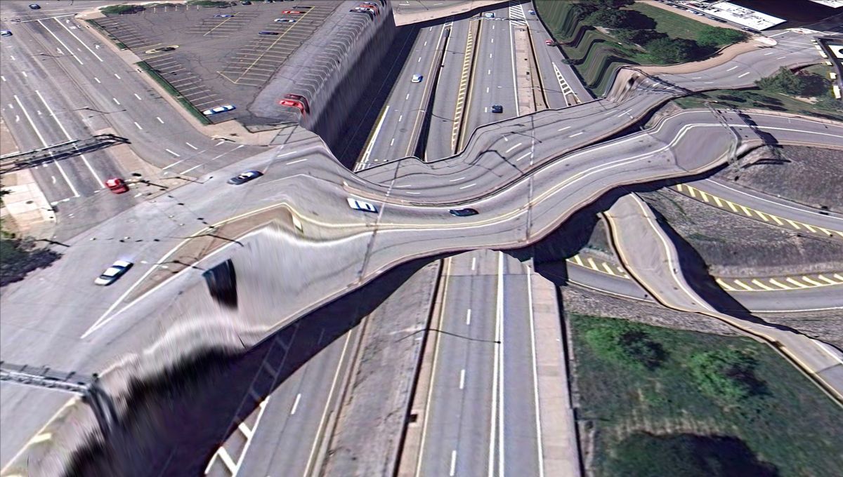 Reference image: warped highway interchange